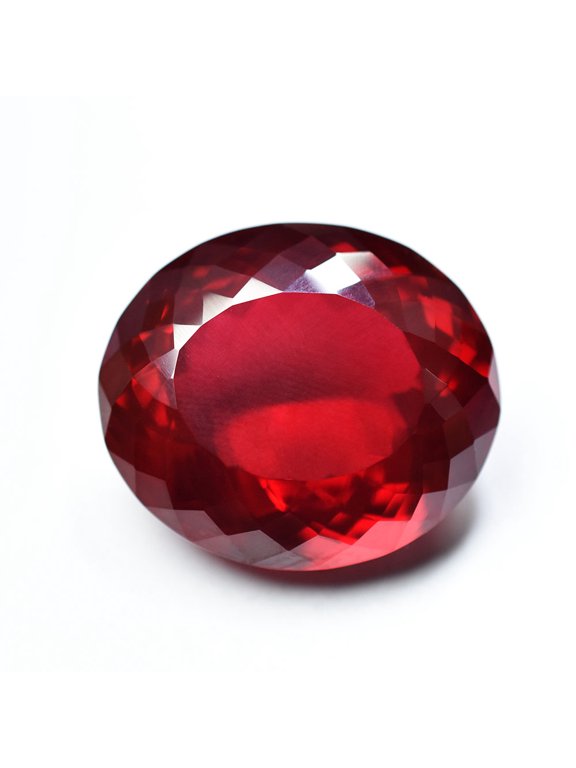 Gemsgrowth Natural Red Mozambique Ruby Loose Gemstone, 63.45 Carat, Oval Cut, Certified, for Jewelry Making, Pendant, Ring, Necklace, Engagement