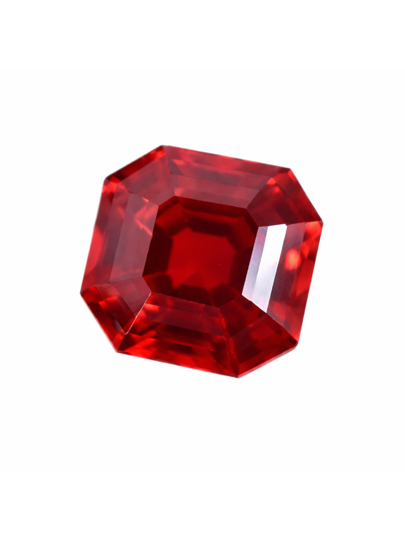 Gemsgrowth Natural Red Mozambique Ruby Loose Gemstone, 8 Carat, Square Cut, Certified, for Jewelry Making, Pendant, Ring, Necklace, Engagement