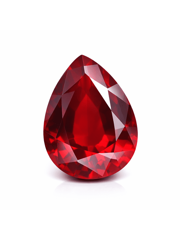 Gemsgrowth Natural Red Ruby Loose Gemstone, 12 Carat, Pear Cut, Certified, for Jewelry Making, Pendant, Ring, Necklace, Engagement