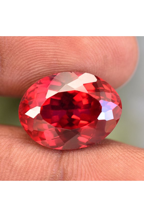 Gemsgrowth Natural Red Ruby Loose Gemstone, 13 Carat, Oval Cut, Certified, for Jewelry Making, Pendant, Ring, Necklace, Engagement