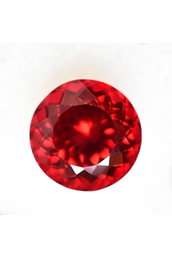Gemsgrowth Natural Red Ruby Loose Gemstone, 13 Carat, Round Cut, Certified, for Jewelry Making, Pendant, Ring, Necklace, Engagement