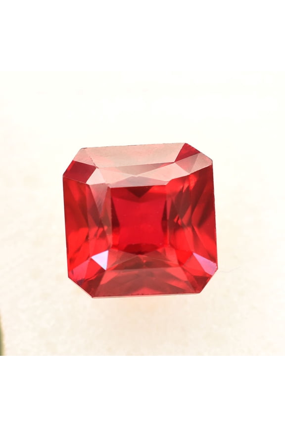 Gemsgrowth Natural Red Ruby Loose Gemstone, 14 Carat, Square Cut, Flawless, Certified, for Jewelry Making, Pendant, Ring, Necklace, Engagement