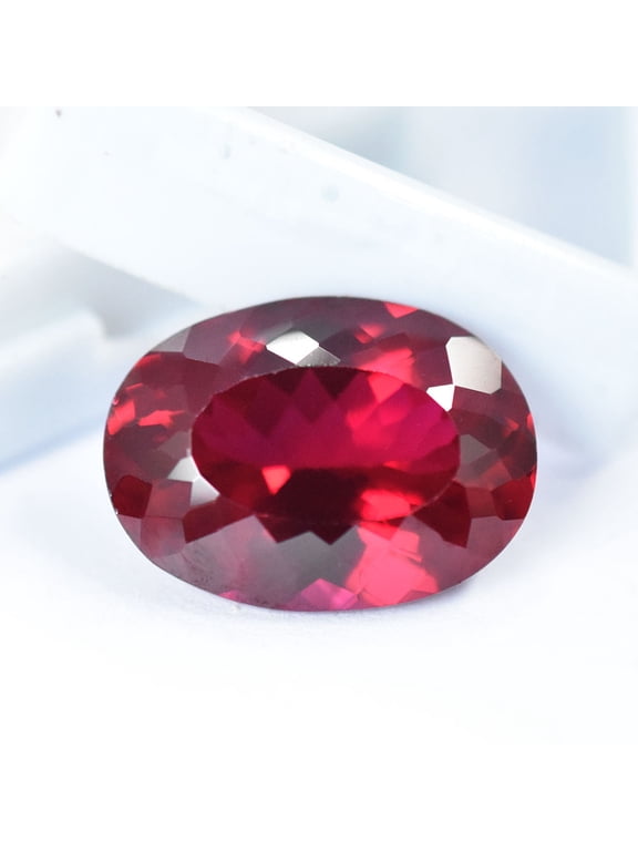 Gemsgrowth Natural Red Ruby Loose Gemstone, 16 Carat, Oval Cut, Certified, for Jewelry Making, Pendant, Ring, Necklace, Engagement
