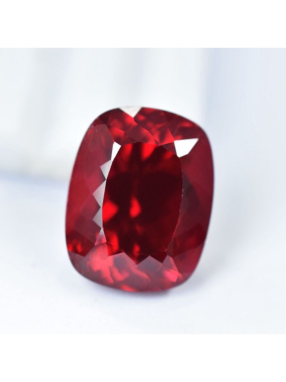Gemsgrowth Natural Red Ruby Loose Gemstone, 17.23 Carat, Cushion Cut, Certified, for Jewelry Making, Pendant, Ring, Necklace, Engagement