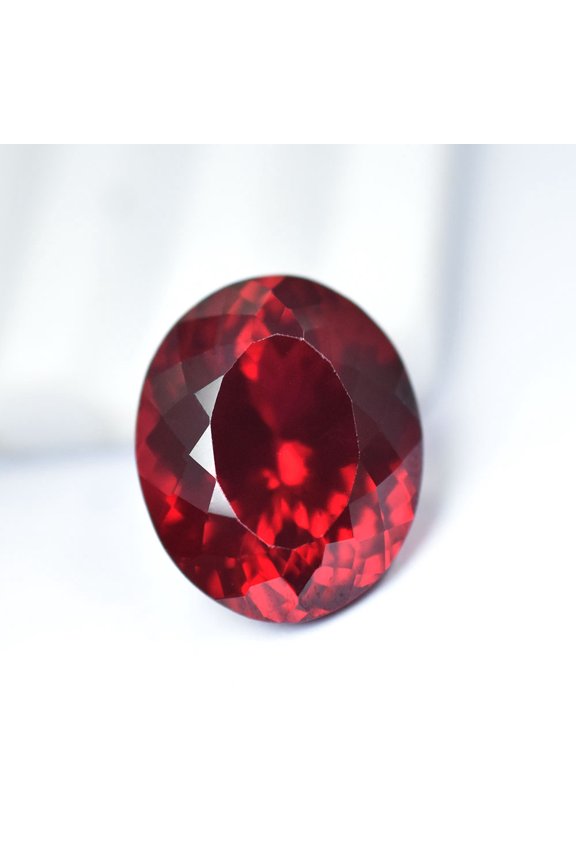 Gemsgrowth Natural Red Ruby Loose Gemstone, 17 Carat, Oval Cut, Certified, for Jewelry Making, Pendant, Ring, Necklace, Engagement