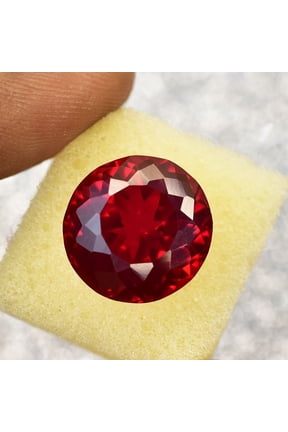 Gemsgrowth Natural Red Ruby Loose Gemstone, 19.85 Carat, Round Cut, Certified, for Jewelry Making, Pendant, Ring, Necklace, Engagement