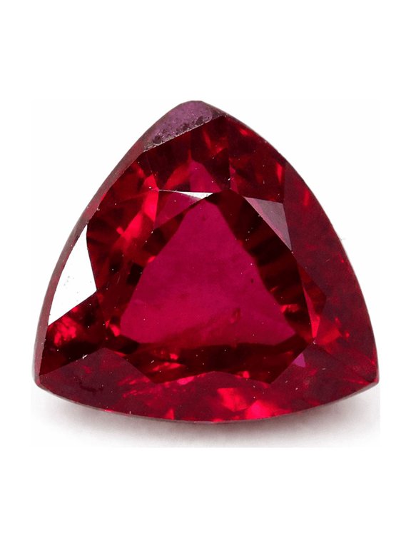 Gemsgrowth Natural Red Ruby Loose Gemstone, 5 Carat, Trillion Cut, Certified, for Jewelry Making, Pendant, Ring, Necklace, Engagement