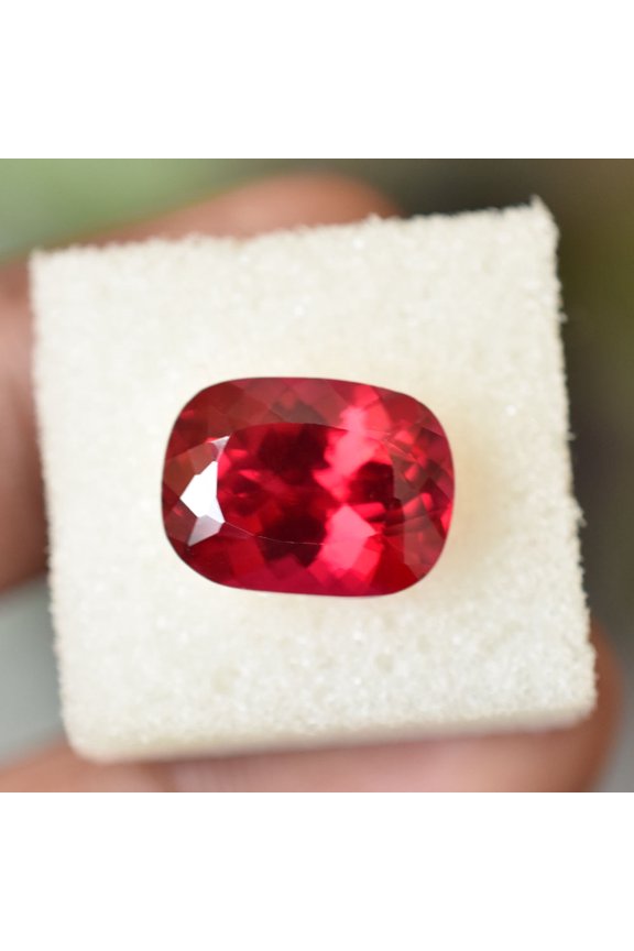 Gemsgrowth Natural Red Ruby Loose Gemstone, 9 Carat, Cushion Cut, Certified, for Jewelry Making, Pendant, Ring, Necklace, Engagement