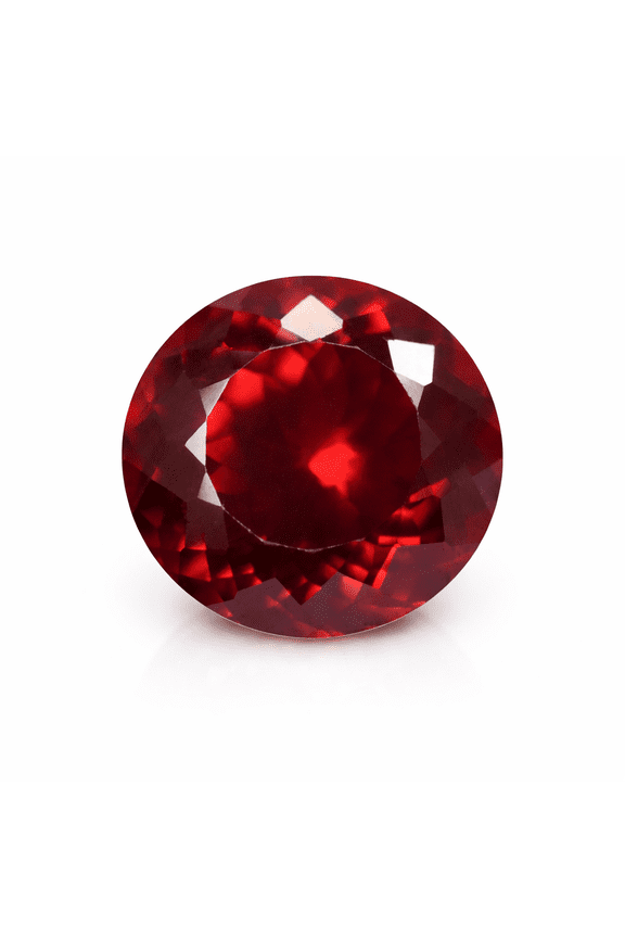 Gemsgrowth Natural Red Ruby Loose Gemstone, Round Cut, 12x12mm, Certified, for Jewelry Making, Pendant, Ring, Necklace, Engagement