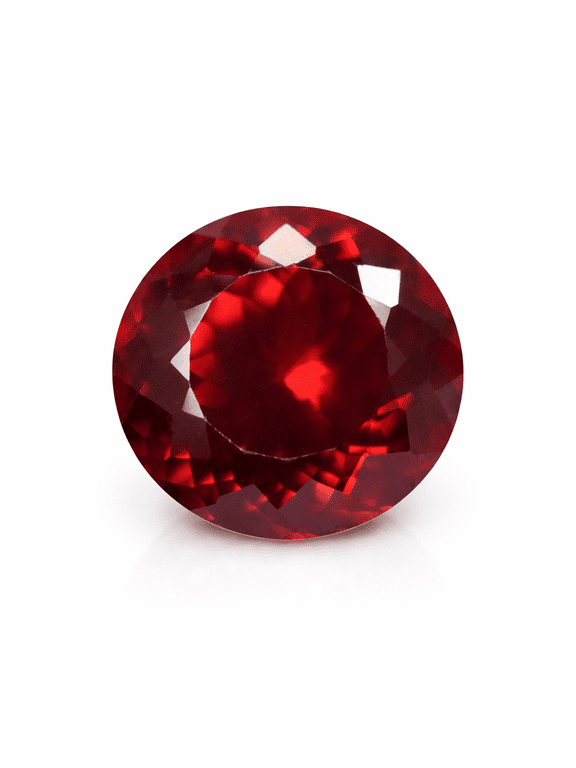 Gemsgrowth Natural Red Ruby Loose Gemstone, Round Cut, 12x12mm, Certified, for Jewelry Making, Pendant, Ring, Necklace, Engagement