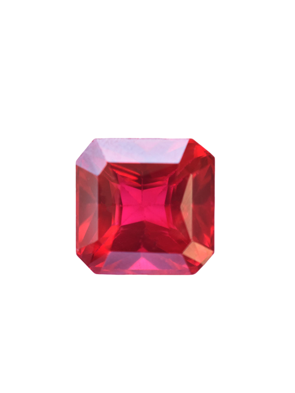 Gemsgrowth Natural Red Ruby Loose Gemstone, Square Cut, 11x11mm, Certified, for Jewelry Making, Pendant, Ring, Necklace, Engagement