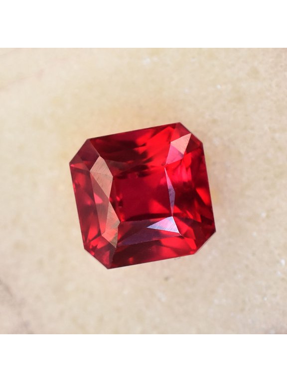 Gemsgrowth Natural Red Ruby Loose Gemstone, Square Cut, 9x9mm, Certified, for Jewelry Making, Pendant, Ring, Necklace, Engagement