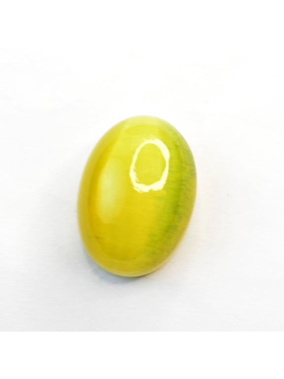 Gemsgrowth Natural Yellow Cat's Eye Loose Gemstone, 100.6 Carat, Cabochon, Certified, For Jewelry Making, Pendant, Ring, Necklace, Engagement