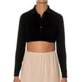 thumbnail image 1 of Gemsli Long Sleeve Crop Shell Top with Round Collar and Cuff SH324, 1 of 4