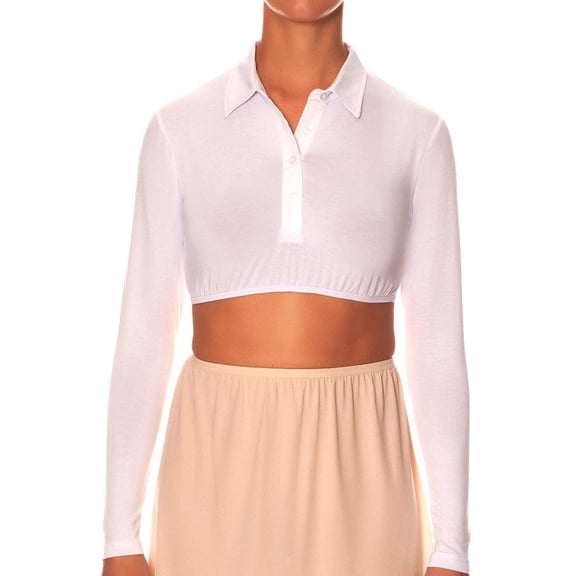 Gemsli Long Sleeve Crop Top with Pointy Collar SH320