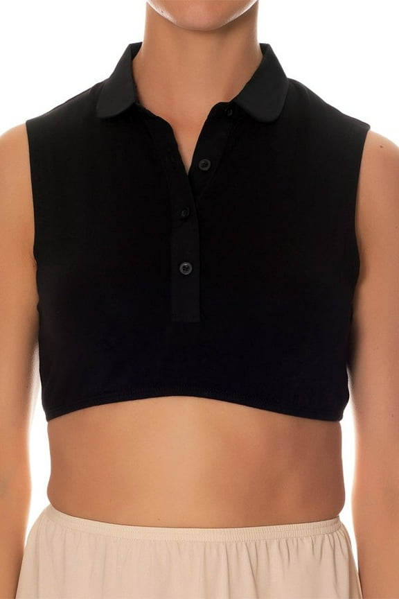 Sleeveless Crop Shell Top with Round Collar SH322