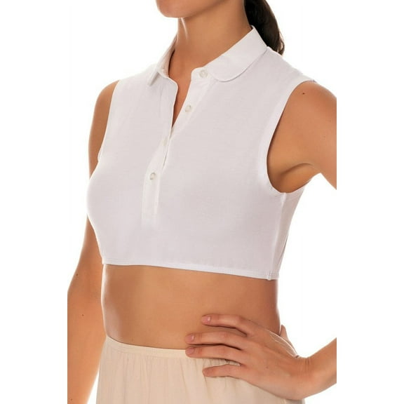 Gemsli Sleeveless Crop Shell Top with Round Collar SH322