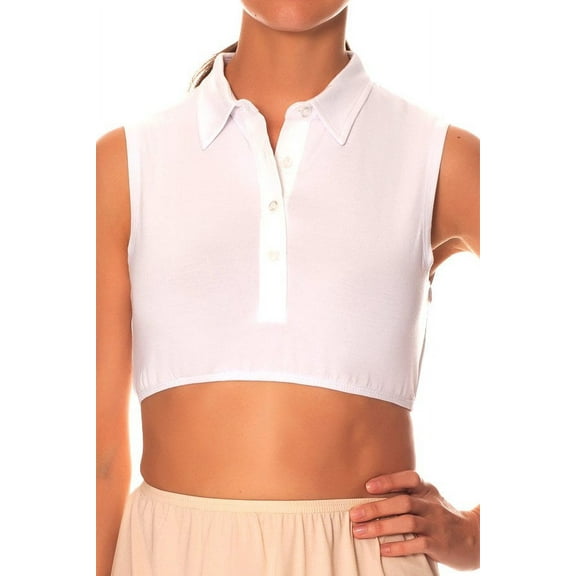 Gemsli Sleeveless Crop Top with Pointy Collar SH319