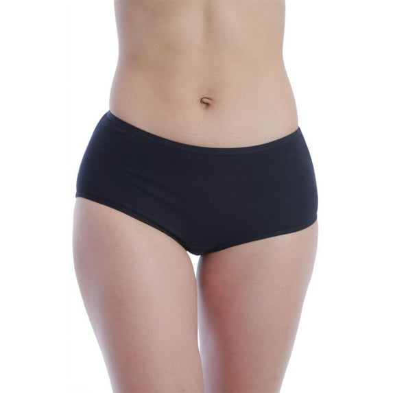 Gemsli Ultra Comfort Cotton Hipsters, Solid Color, 3 Pair Pack, 6-Black