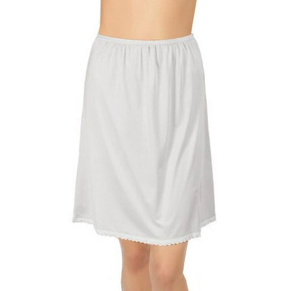Gemsli Womens Classica Cling Free Nylon Half Slip with Tiny Lace