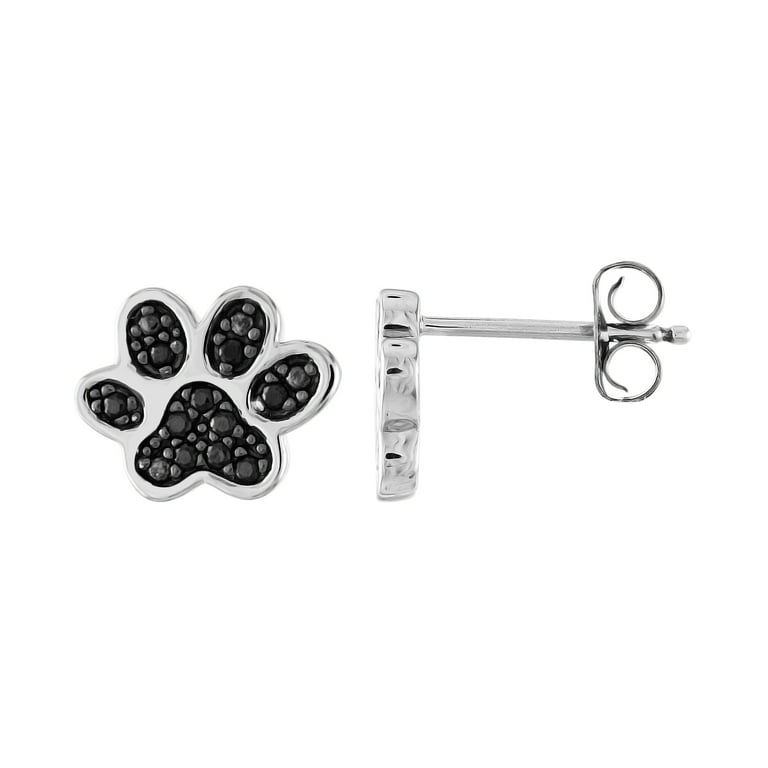 Black diamond paw on sale print earrings