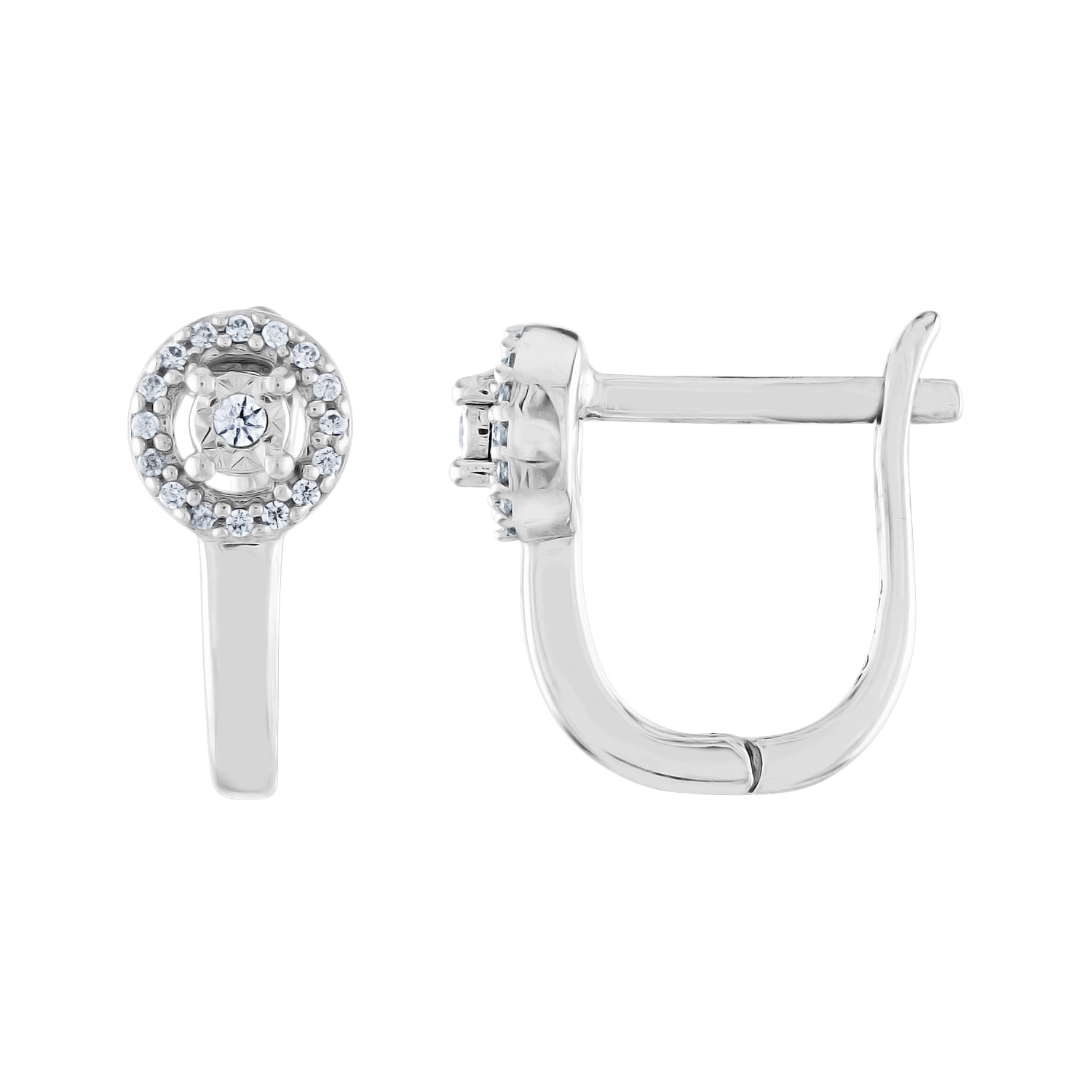 Gemspirations 1/10 cttw Diamond Circle Drop Earrings Sterling Silver