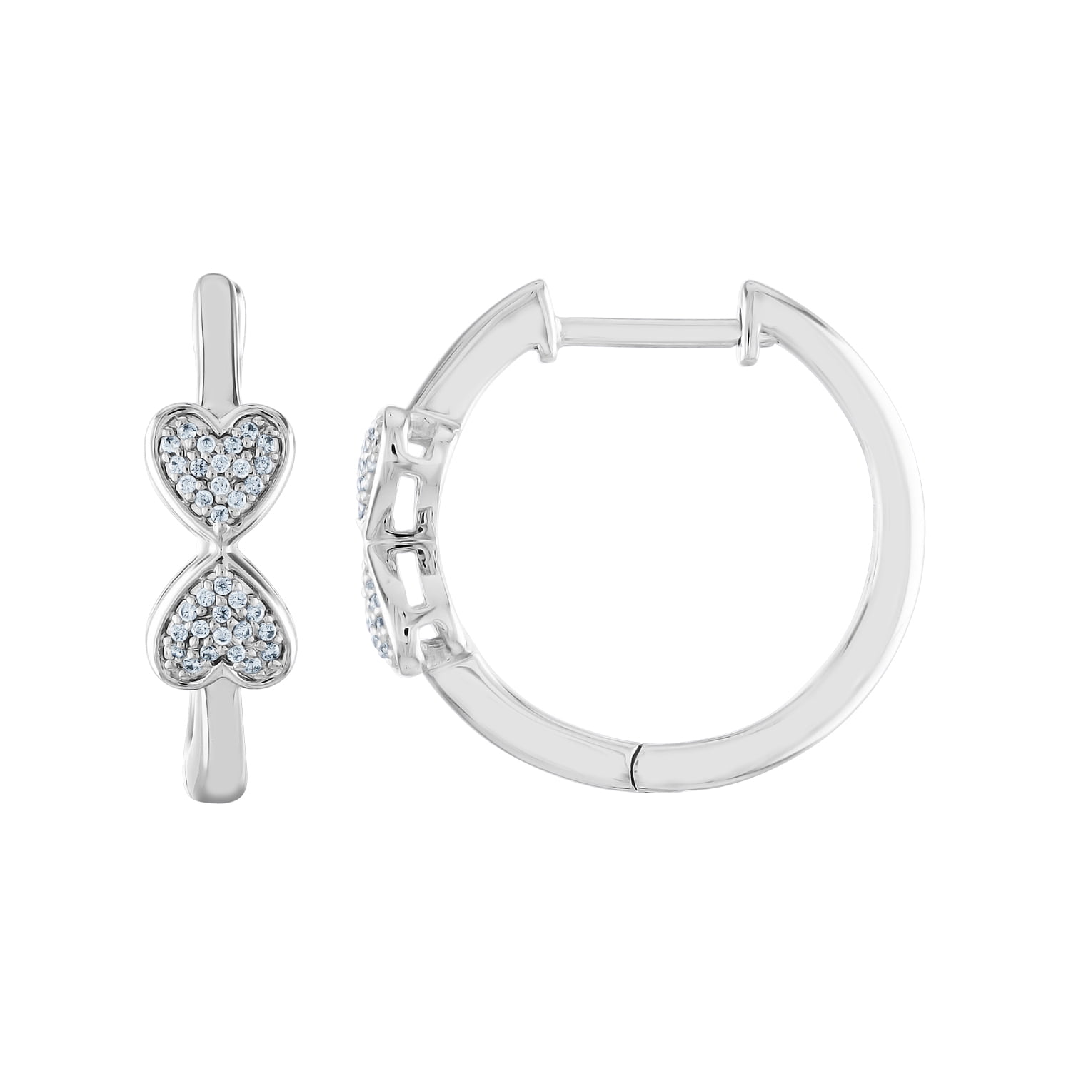 Double heart shop hoop earrings