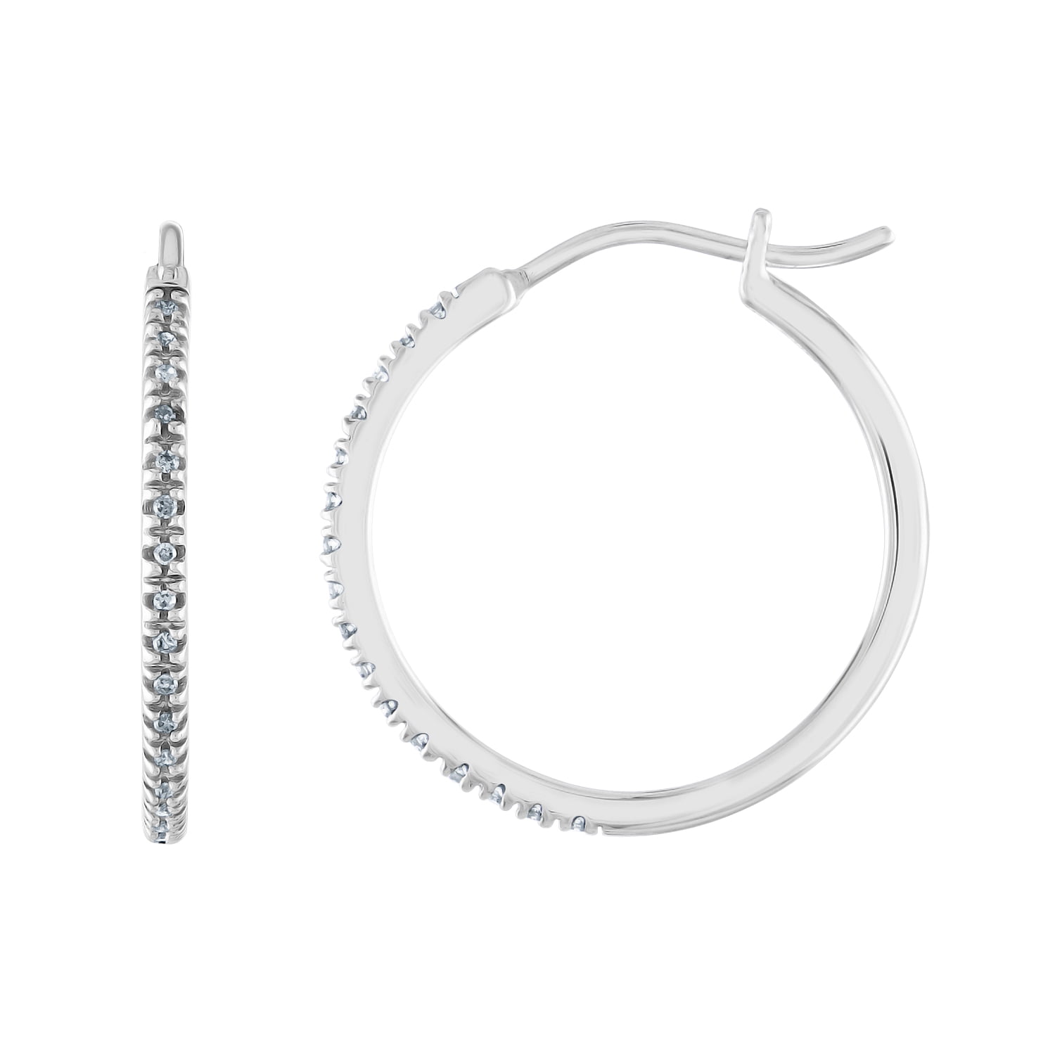 Gemspirations 1/10 cttw Diamond Hoop Earrings Sterling Silver