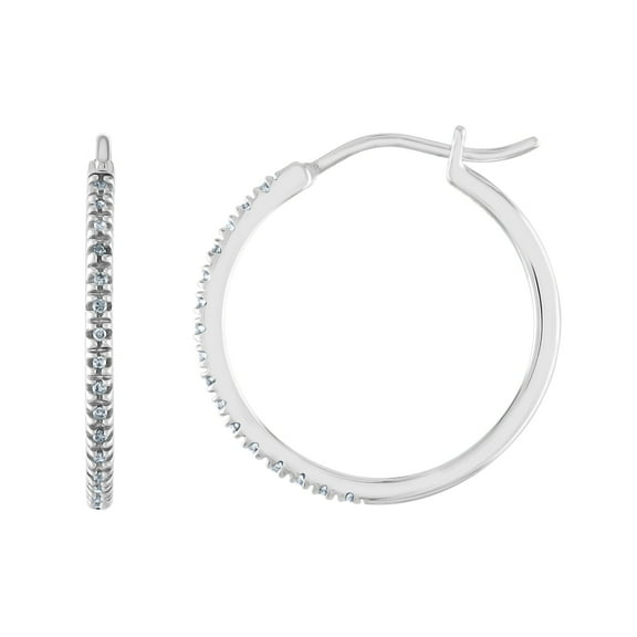 Gemspirations 1/10 cttw Diamond Hoop Earrings Sterling Silver