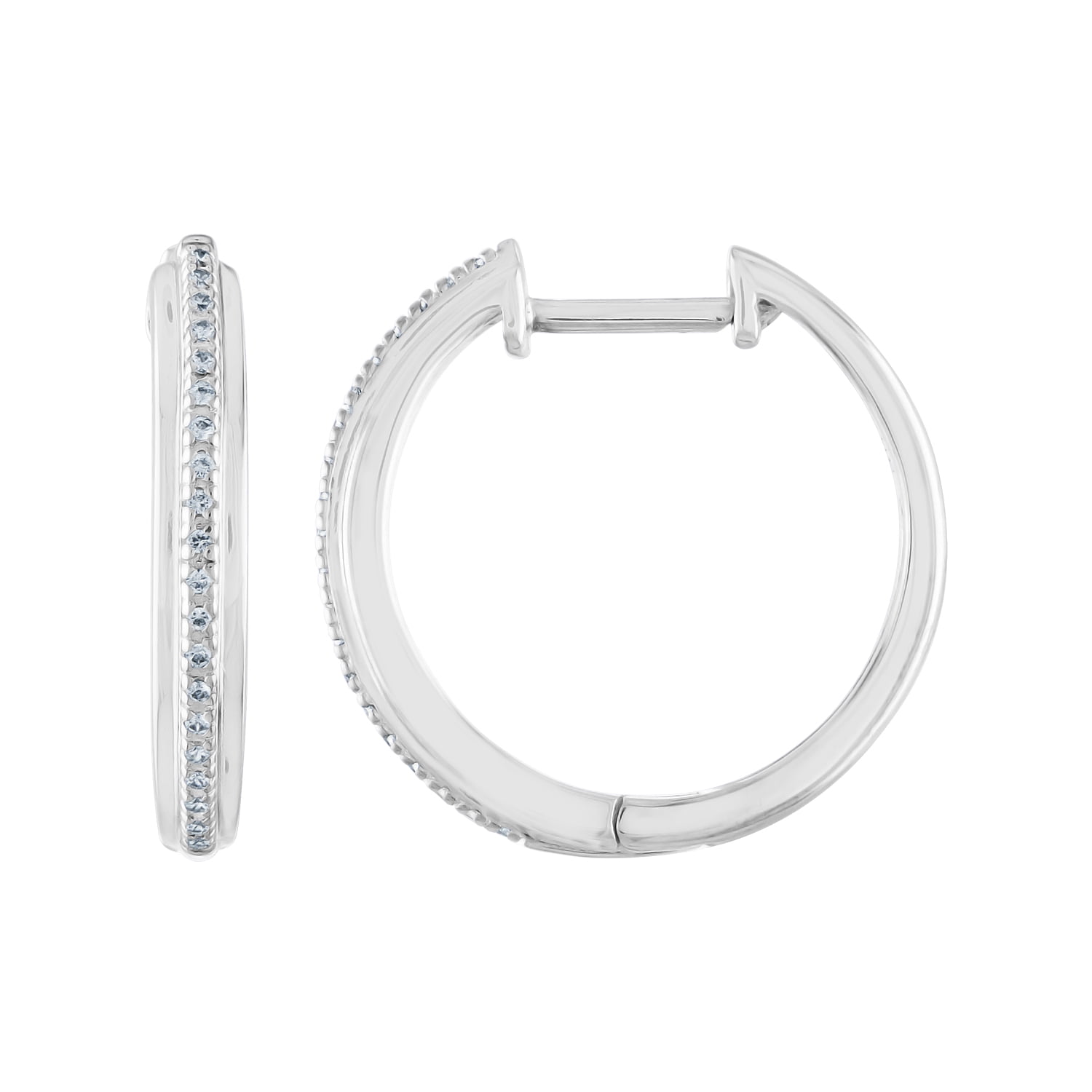 Gemspirations 1/10 cttw Diamond Hoop Earrings Sterling Silver