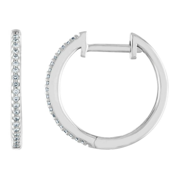 Gemspirations 1/10 cttw Diamond Hoop Earrings Sterling Silver