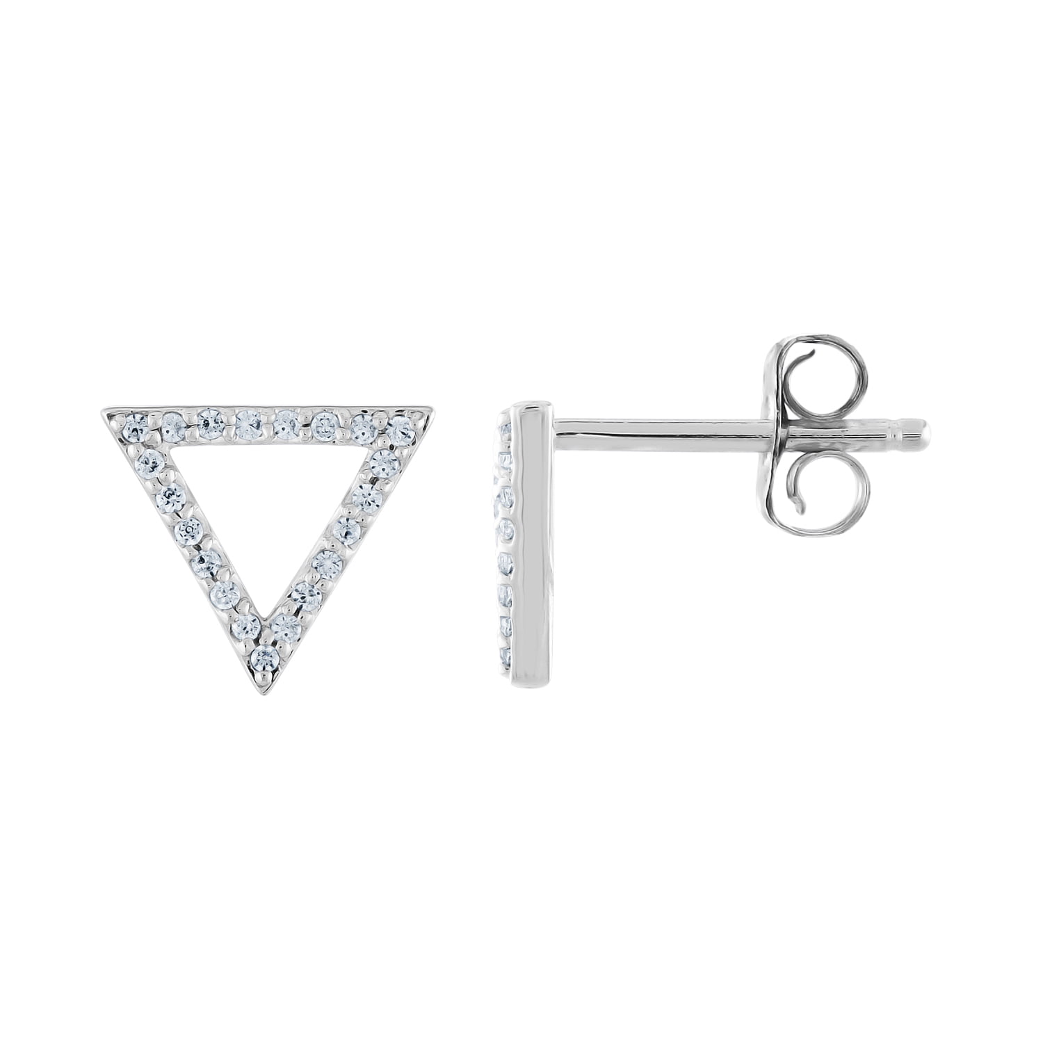 Gemspirations 1/10 cttw Diamond Triangle Stud Earrings Sterling Silver