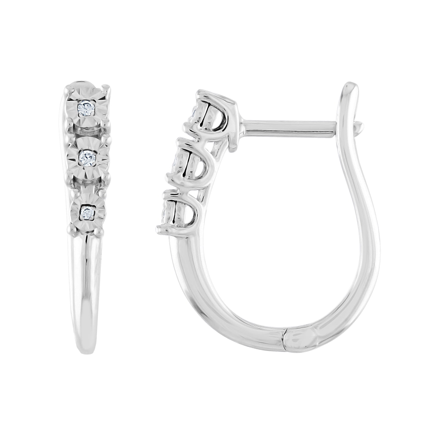 Diamond accent deals hoop earrings