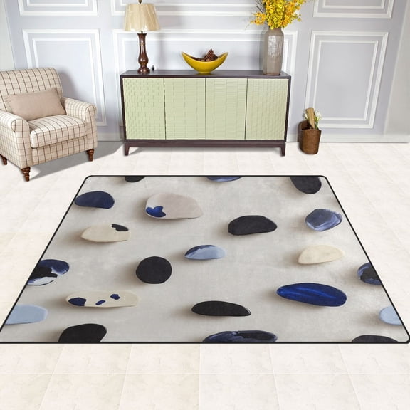 Gemstone 80''x58'' Extra Large Plush Memory Foam Rug, Soft, Absorbent, Non Slip
