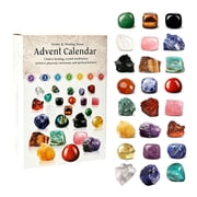 Gemstone Advent Calendar 2026, 24 Days Christmas Countdown Calendar with 24 Healing Crystals and Chakra Stones, Holiday Gift for Adults