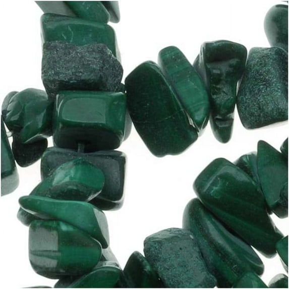 Gemstone Beads, Malachite, Chips 2-5.5mm, 34 Inch Strand, Green
