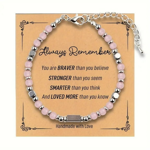 Gemstone Bracelet with 'Always Remember' Inspirational Card - Dainty Jewelry Gift for Easter, Christmas, Birthday & Special Occasions