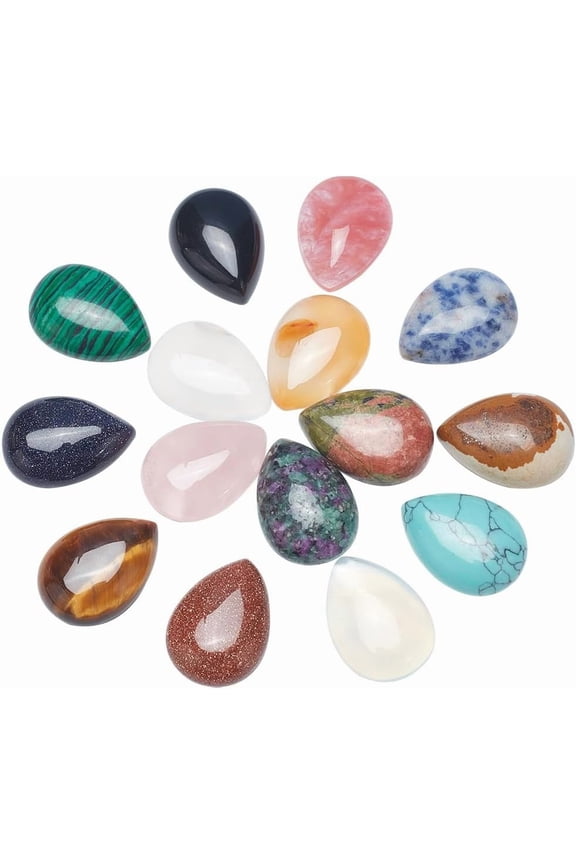 Gemstone Cabochons Drop 25x18x6~7mm 1pcs/color 15pcs/box for diy