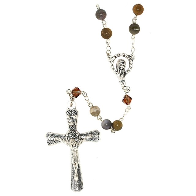 Gemstone Catholic Prayer Rosary Includes "How to Pray the Rosary