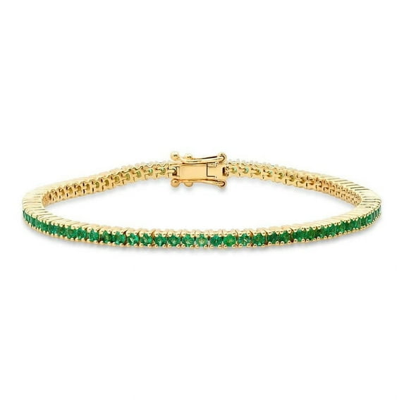Gemstone Classic Tennis Bracelets. Round blue sapphire , emerald or Ruby tennis bracelet gold. Art Deco vintage Ruby bracelet gold Gemstone Tennis Bracelet Engagement Gift