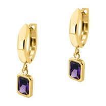 Gemstone Dangle Earrings In 14K Solid Yellow Gold Women Jewelry Wedding Engagement