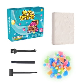 Gemstone Dig Kit with 20 Glowing Gems & Tools, Science Kit, Pirate Treasure Birthday Gift for Student, Christmas 2026