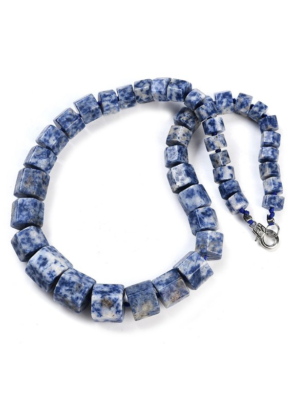 Gemstone Glass Crystal Hexagon Quartz Jasper Aventurine Smooth Glossy Gemstone Blue Spot Jasper N134
