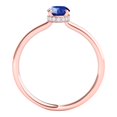 thumbnail image 1 of Gemstone Halo Engagement Rings For Women 1.0 Carat 7x5mm Lab Created Gemstone & Natural Diamond Solitaire Design Wedding Anniversary Ring For Women In 14K White Rose Yellow Gold, 1 of 5