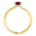 thumbnail image 1 of Gemstone Halo Engagement Rings For Women 1.0 Carat 7x5mm Lab Created Gemstone & Natural Diamond Solitaire Design Wedding Anniversary Ring For Women In 14K White Rose Yellow Gold, 1 of 5