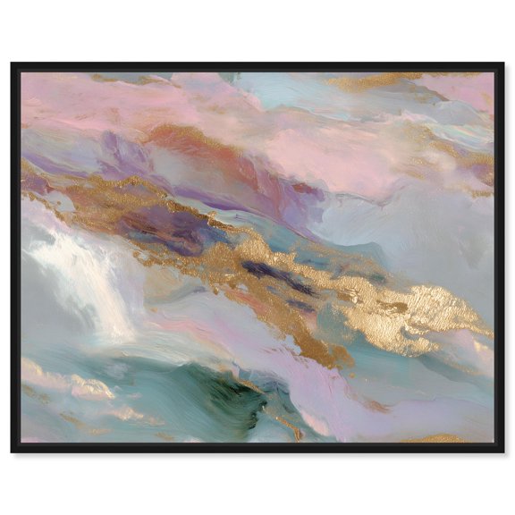 Gemstone Hues I Canvas Print Geode Art by Art Remedy, Black Frame, 45 x 36