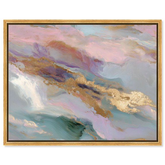 Gemstone Hues I Canvas Print Geode Art by Art Remedy, Gold Frame, 20 x 16