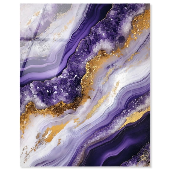 Gemstone Labyrinth I Acrylic Amethyst Wall Art by Art Remedy, Ready to Hang, 16 x 20