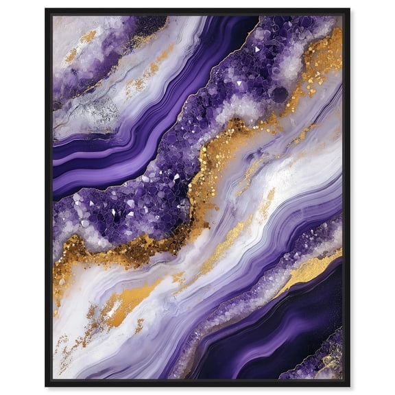 Gemstone Labyrinth I Canvas Amethyst Wall Art by Art Remedy, Black Frame, 16 x 20