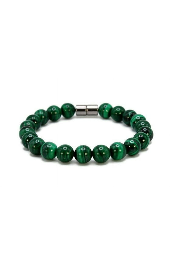 Gemstone Malachite Healing Crystal Bracelet Mens Bracelet for Transformation Heart Chakra Jewelry For Women Feng Shui Positive Energy